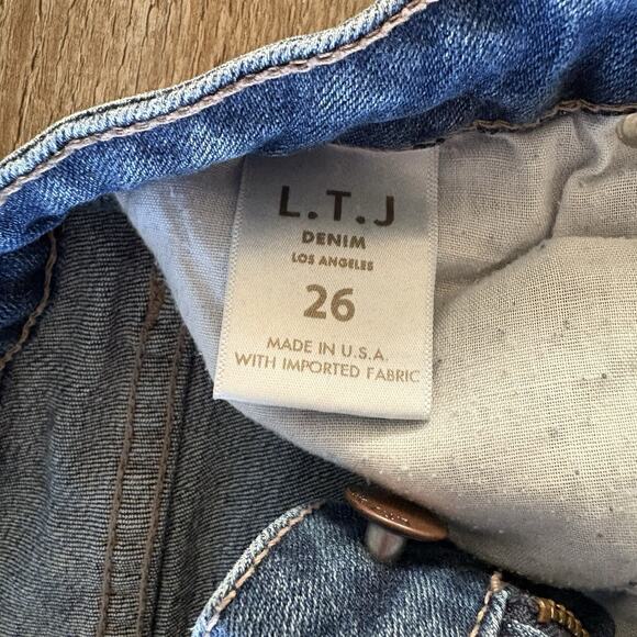 L.T.J. Letter to Juliet Jeans Romeo High Rise Straight Leg Sz 26 Denim USA Made - Picture 6 of 11
